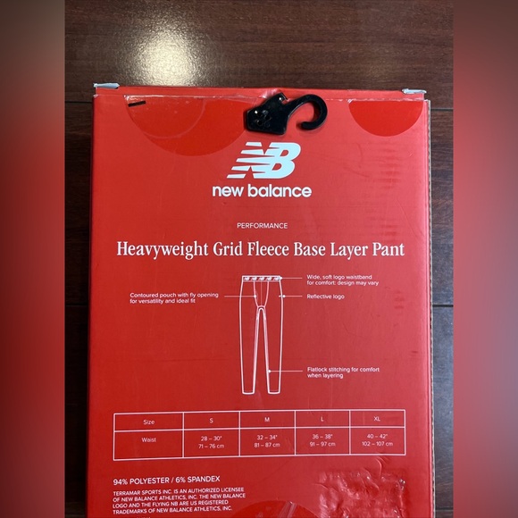 New Balance Heavyweight Grid Fleece Pant Base Layer 3.0 Mens Large Black New - Picture 15 of 16